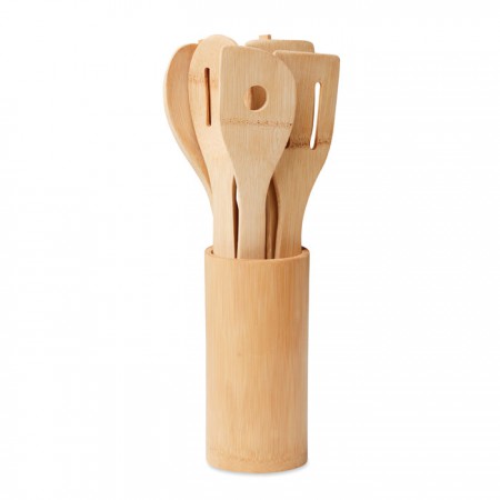 Set utensilios cocina de bambú
